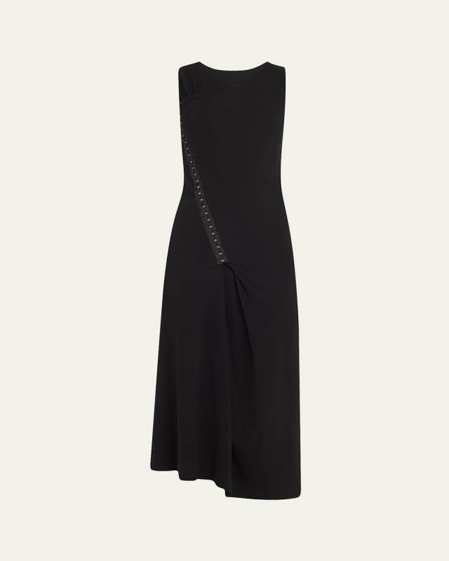 Sleeveless Rib Jersey Hook Midi Dress